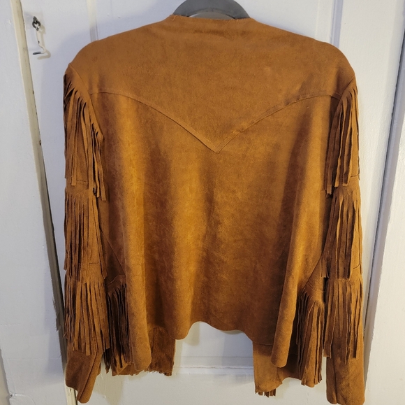 Vocal Women's Faux Suede Western Fringe Jacket - Picture 2 of 4